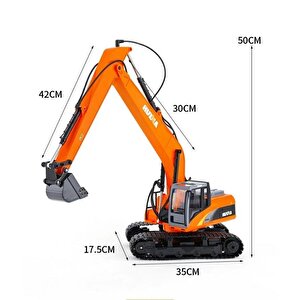 Huina 1551 1/14 Yüksek Kalite 15ch Rc Model Ekskavatör Paletli Kepçe Kazıcı Uzaktan Kumandalı Rc İş Makinesi - 2.4g Full Fonksiyon