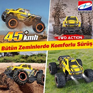 Haiboxing Rc 1/16 Ravage 45+ Km/h Sürat Uzaktan Kumandalı Rc Model Araba Rtr Elektrikli 4wd Brushless Fırçasız Offroad Truck (sarı