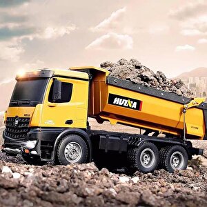 Huina 1582 1/14 10 Kanal Full Metal Rc Model Profesyonel Uzaktan Kumandalı Damperli Kamyon İş Makinası - 2.4g Full Fonksiyon Sesli