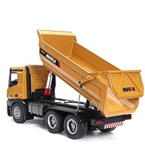 Huina 1582 1/14 10 Kanal Full Metal Rc Model Profesyonel Uzaktan Kumandalı Damperli Kamyon İş Makinası - 2.4g Full Fonksiyon Sesli