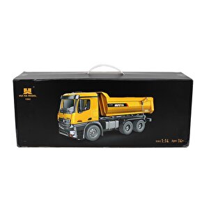 Huina 1582 1/14 10 Kanal Full Metal Rc Model Profesyonel Uzaktan Kumandalı Damperli Kamyon İş Makinası - 2.4g Full Fonksiyon Sesli