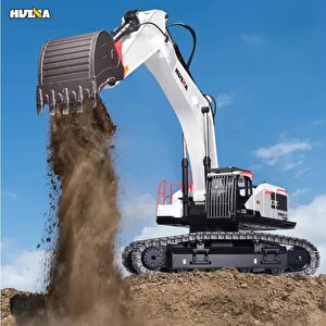 Huina 1594 1/14 Profesyonel 22 Kanal Rc Model 4 Farklı Metal Kepçeli Ekskavatör Kepçe Kazıcı Uzaktan Kumandalı İş Makinesi -2.4g S