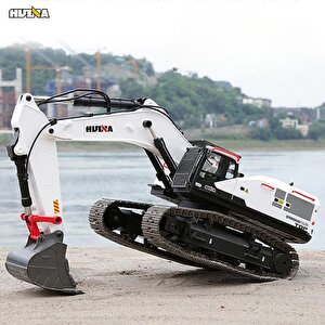 Huina 1594 1/14 Profesyonel 22 Kanal Rc Model 4 Farklı Metal Kepçeli Ekskavatör Kepçe Kazıcı Uzaktan Kumandalı İş Makinesi -2.4g S