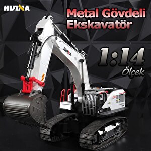 Huina 1594 1/14 Profesyonel 22 Kanal Rc Model 4 Farklı Metal Kepçeli Ekskavatör Kepçe Kazıcı Uzaktan Kumandalı İş Makinesi -2.4g S
