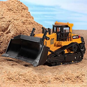 Huina 1554 1/16 Yüksek Kalite 11ch Rc Model Caterpillar Buldozer Paletli Metal Kepçe Kazıcı Uzaktan Kumandalı İş Makinesi -2.4g Se