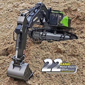 Huina 1593 1/14 Yüksek Kalite 22 Kanal Rc Model Metal Kepçeli Kazıcı Ekskavatör Uzaktan Kumandalı Çok Fonksiyonlu İş Makinesi -2.4