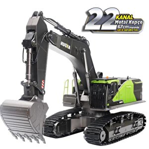 Huina 1593 1/14 Yüksek Kalite 22 Kanal Rc Model Metal Kepçeli Kazıcı Ekskavatör Uzaktan Kumandalı Çok Fonksiyonlu İş Makinesi -2.4