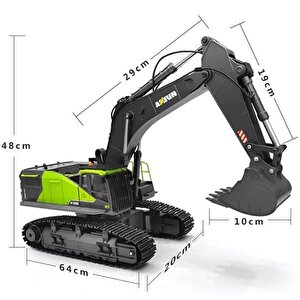 Huina 1593 1/14 Yüksek Kalite 22 Kanal Rc Model Metal Kepçeli Kazıcı Ekskavatör Uzaktan Kumandalı Çok Fonksiyonlu İş Makinesi -2.4