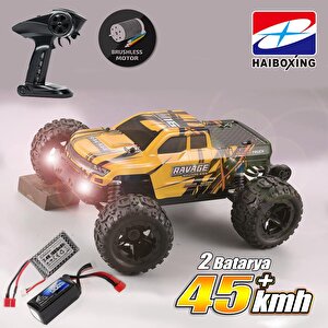 Haiboxing Rc 1/16 Ravage 45+ Km/h Sürat Uzaktan Kumandalı Rc Model Araba Rtr Elektrikli 4wd Brushless Fırçasız Offroad Truck (sarı