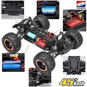 Haiboxing Rc 1/16 Ravage 45+ Km/h Sürat Uzaktan Kumandalı Rc Model Araba Rtr Elektrikli 4wd Brushless Fırçasız Offroad Truck (sarı