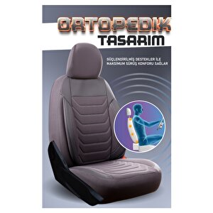 Volkswagen Golf Mk 6 2008-2012 Uyumlu Yarı Deri Oto Koltuk Kılıfı Ön Arka Takım Carbon Serisi Füme