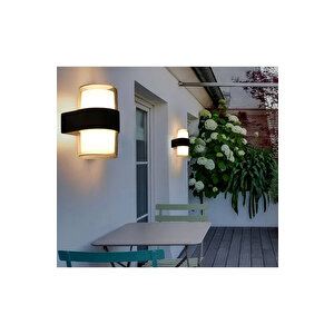 12w İki Yönlü Led Duvar Aplik Günışığı ( 3200k) Siyah Ip54 Hs-5654