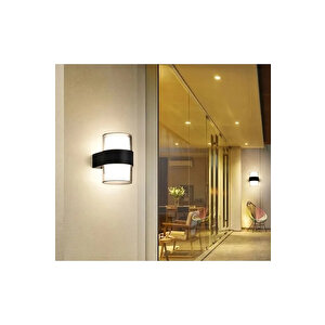 12w İki Yönlü Led Duvar Aplik Günışığı ( 3200k) Siyah Ip54 Hs-5654