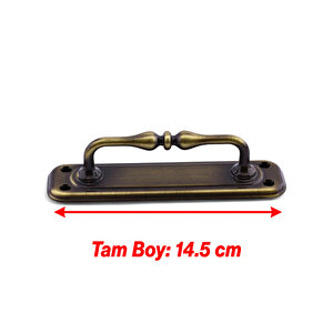 Metal Kapı Çekme Kolu Tutamağı Kulp Kulpları Dolap Mobilya Dolap Çekmece Antik Sarı Büyük 14.5 Cm