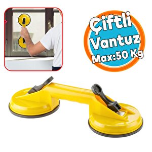 Çiftli Vantuz 2'li Plastik Cam Vakumlu Fayans Ahşap Tutucu Taşıma Araba Kaporta Göcük Çektirme