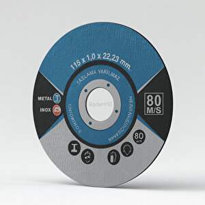 İnox Kesme Diski Metal Kesici 115x1,0x22,23 Mm İnce Taş Disk Spiral Demir Kesici Disk