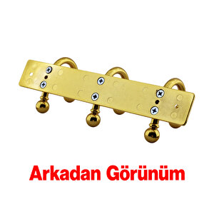 Metal 3'lü Askı Birleşik Vestiyer Duvar Monteli Askı Dolap Askılığı Vidalı Gold Elbise Askısı 1 Adet