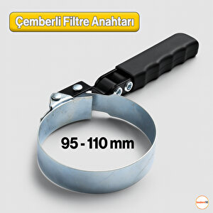 Çemberli Yağ Filtresi Anahtarı Mafsallı Kaymaz Saplı 95 110 Mm Cr-v Çelik Otomobil Araba Araç Bakım