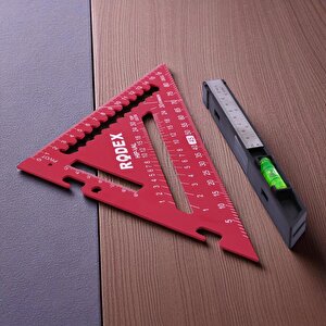 Alüminyum Üçgen Cetvel Marangoz Gönye Metal Gövde Açılı Ölçüm Ahşap Hassas Gönye 170 Mm 17 Cm