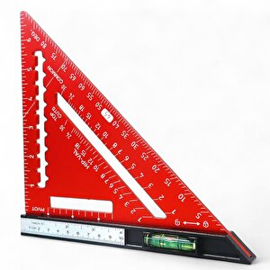 Alüminyum Üçgen Cetvel Marangoz Gönye Metal Gövde Açılı Ölçüm Ahşap Hassas Gönye 170 Mm 17 Cm