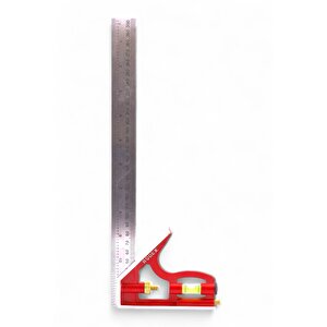 Ayarlı Alüminyum Marangoz Gönye Metal Gövde Açılı Ölçüm Cetveli İnşaat Hassas Gönye 300 Mm 30 Cm