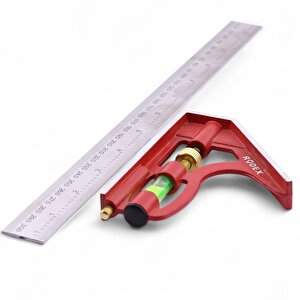 Ayarlı Alüminyum Marangoz Gönye Metal Gövde Açılı Ölçüm Cetveli İnşaat Hassas Gönye 300 Mm 30 Cm