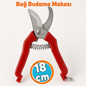 Bağ Budama Makası Bahçe Bitki Çiçek Gül Ağaç Üzüm Filiz Çubuk Çıbık Dal Budama Kesme Makas 18 Cm