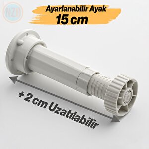 Ayarlanabilir Plastik Ayak Dolap Mobilya Tezgah Yükseltici Yükseltme Ayağı Ayakları 1 Adet 15 Cm