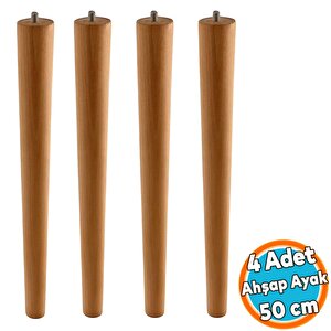 4 Adet Boyalı Ahşap Silindir Sehpa Ve Masa Ayağı Ayakları Aksesuarları Modern Tasarım 50 Cm