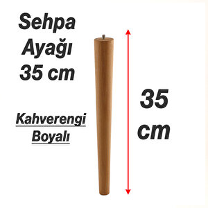 Boyalı Sehpa Ayak Takımı 3'lü 35 Cm Kahverengi Doğal Ahşap Silindir Mobilya Ayağı Aksesuar Ayakları