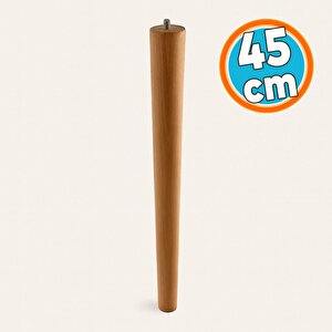 Kahverengi Boyalı Sehpa Ve Masa İçin Bohem Tarz Ahşap Mobilya Ayağı Aksesuar Ayakları Silindir 45 Cm