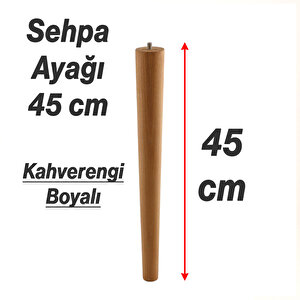 Kahverengi Boyalı Sehpa Ve Masa İçin Bohem Tarz Ahşap Mobilya Ayağı Aksesuar Ayakları Silindir 45 Cm