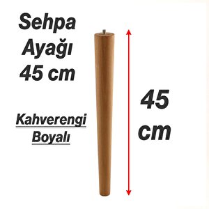 Sehpa Ayak Seti Boyalı Doğal Ahşap Bohem Silindir Mobilya Ayakları Sehpa Masa Kahverengi 3’lü 45 Cm