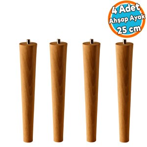 4 Adet Sehpa Masa Ayağı Ham Doğal Ahşap Kahverengi Boyalı Mobilya Kanepe Modern Bohem Ayakları 25 Cm