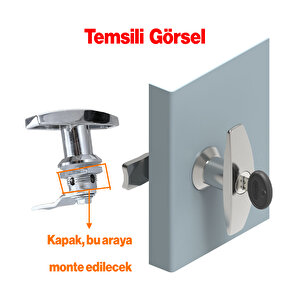 Mandallı Kollu T Tipli Dolap Çekmece Kilidi 2 Anahtarlı Metal Mobilya Elektrik Pano Kilidi 1 Adet