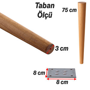 Masa Ayağı 4 Adet Kahverengi Doğal Ahşap Bağlantı Aparatlı Mobilya Kanepe Sehpa Ayakları Bohem 75 Cm