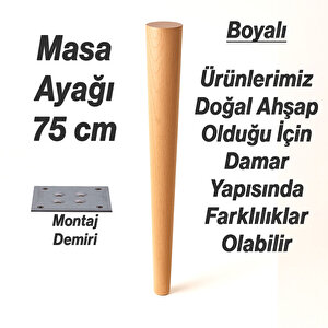 Masa Ayağı 4 Adet Kahverengi Doğal Ahşap Bağlantı Aparatlı Mobilya Kanepe Sehpa Ayakları Bohem 75 Cm