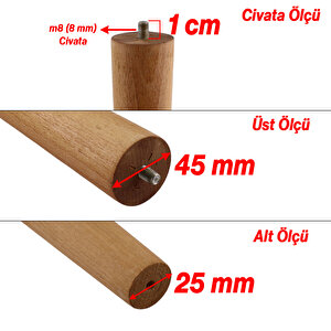 4 Adet Ahşap Silindir Ayağı Kahverengi Boya Bohem Tarz Mobilya Masa Mobilya Aksesuar Ayak 40 Cm