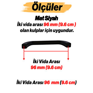 Metal Mutfak Mobilya Çekmece Mutfak Dolap Dolabı Kulpları Kapak Kulbu 9.6 Cm Kulp 96 Mm Siyah