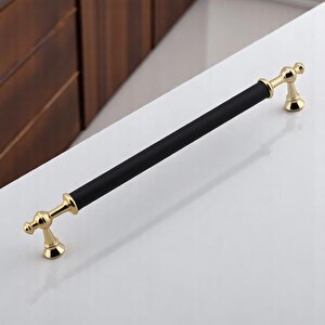 Mobilya Mutfak Çekmece Dolap Dolabı Kulbu Kulpu Kulpları (224 Mm - 22.4 Cm) Siyah Gold Metal