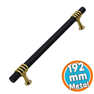 Mobilya Mutfak Dolabı Çekmece Dolap Kulpları Kapak Kulpu Kulbu Siyah Altın 192 Mm Metal Kulp