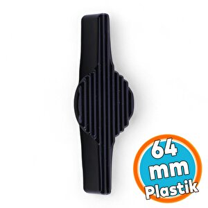 Siyah Kulp Düğme 64 Mm Çekmece Mutfak Salon Odası Mobilya Dolabı Dolap Kulpu Kulbu Plastik Kulp