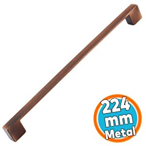 Mobilya Mutfak Çekmece Kapak Dolap Kulpu Kulbu Kulpları Kulp Metal 224 Mm Eskitme Antik Bakır