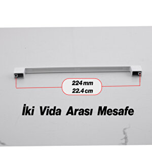Metal Kulp 224 Mm-22.4 Cm Mobilya Çekmece Mutfak Dolabı Dolap Kulpları Kulbu Kulpu Beyaz Renk