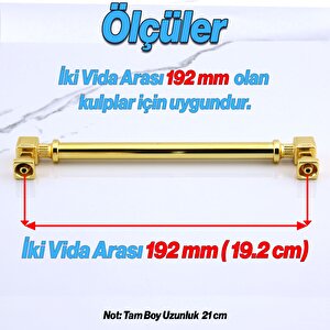 Mobilya Çekmece Mutfak Dolabı Dolap Kulpları Kulb 19.2 Cm Gold Altın Metal Kulp 192 Mm