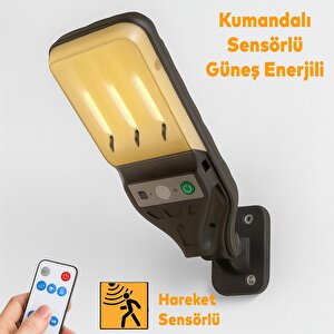 Hareket Sensörlü Kumandalı Duvar Lambası Aplik Plastik Sokak Bahçe İç Dış Aydınlatma Armatürü Ip54