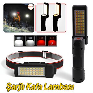 Kafa Feneri Kafa Lambası 10w Güçlü Işık Uzun Menzil Usb Şarjlı Ledli Işık Su Geçirmez Kamp El Feneri