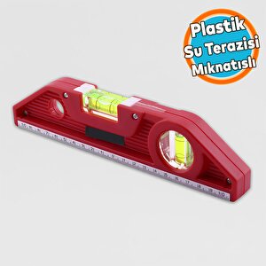 Mıknatıslı Su Terazisi 21 Cm Plastik Hassas Ölçüm Hizalama Aleti Cihazı Marangoz İnşaat Terazisi