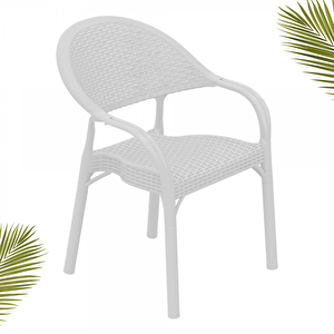 Bambu Sandalye 4’lü Set Beyaz