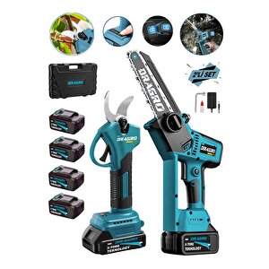 Alman Pro 2 Li Set  Kömürsüz Motor Otomatik Yağ Pompali Dal Budama Bağ Makası